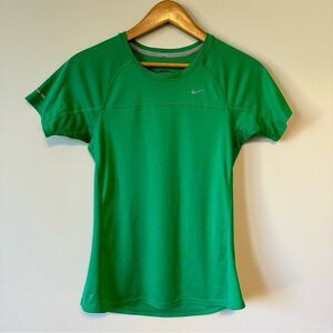 Nike Dri-Fit Running Short Sleeve Green Workout Top